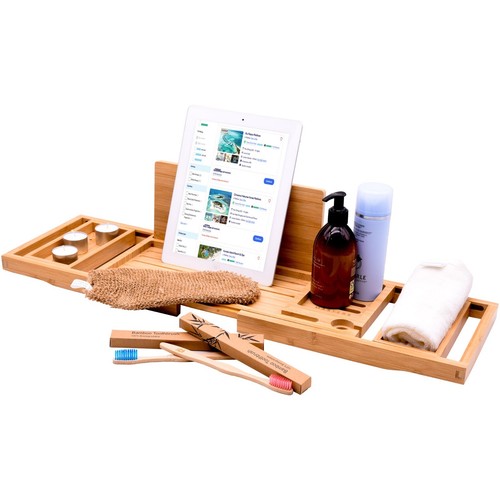 Luxury bamboo bath caddy - bamboo, tray